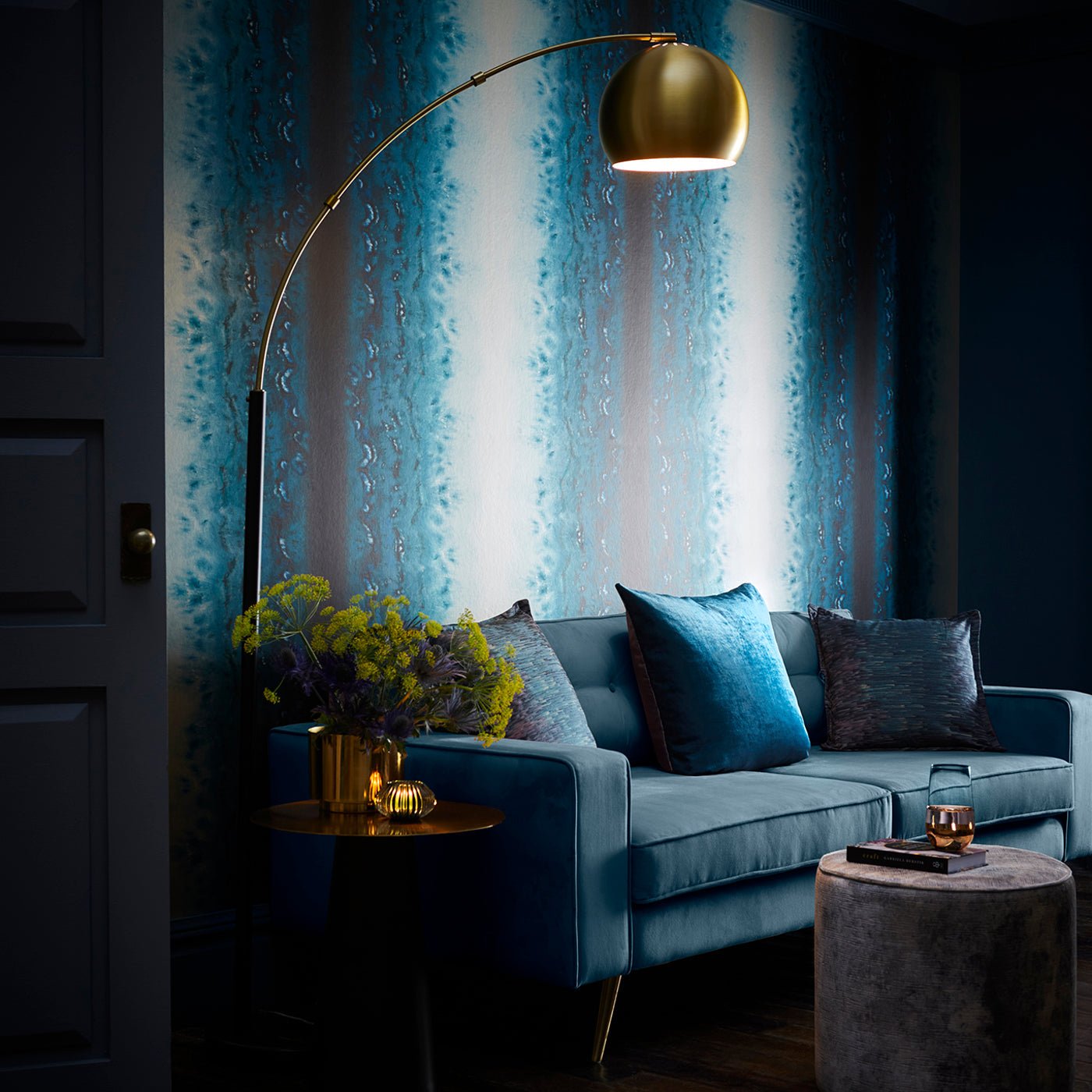 Disperse Wallpaper - Teal - Clarke & Clarke - W0149/04 - Premier Wallcovering