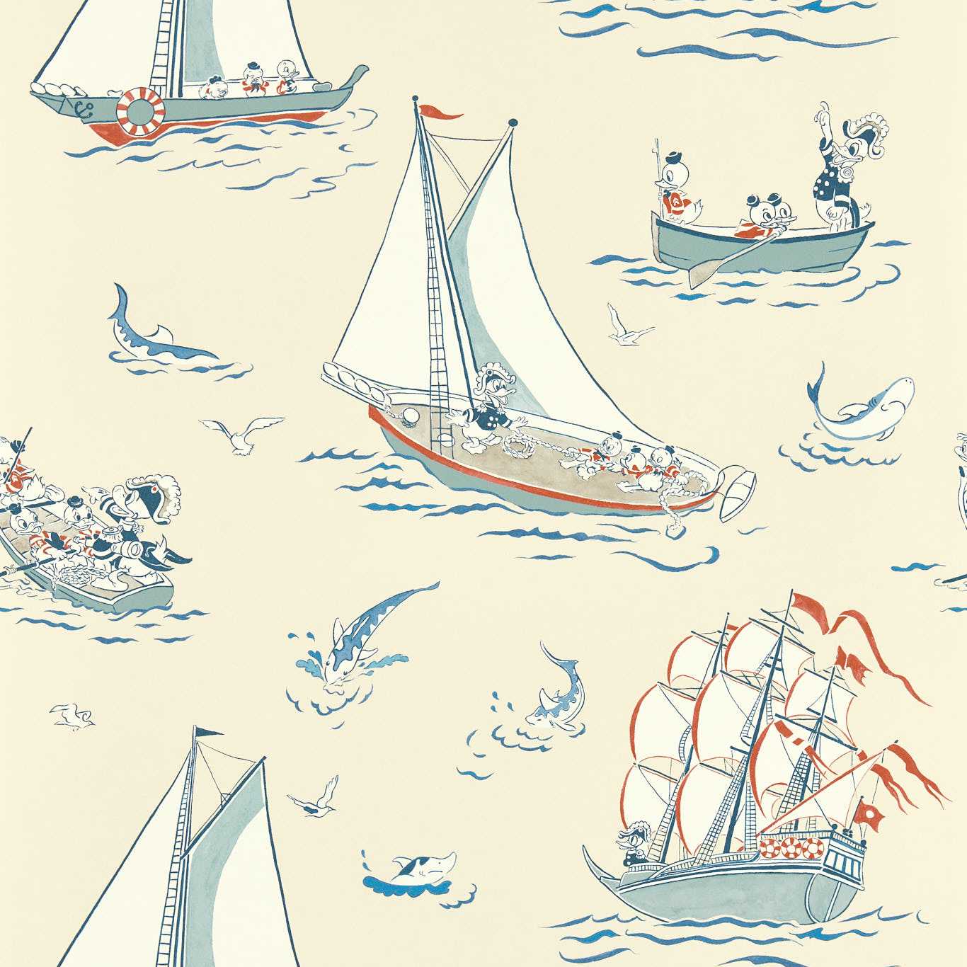 Donald Nautical Wallpaper - Sea Salt - DDIW217282 - Sanderson