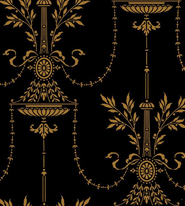 Dorset Wallpaper - Metallic Bronze on Black - 88/7028 - Cole & Son - Premier Wallcovering