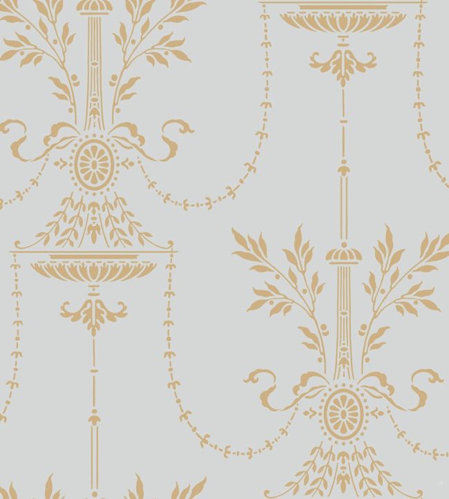 Dorset Wallpaper - Metallic Gold on Print Room Blue - 88/7031 - Cole & Son - Premier Wallcovering