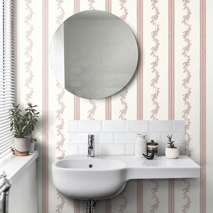 Drottningholm Wallpaper - Pink - Boråstapeter - 4510 - Premier Wallcovering