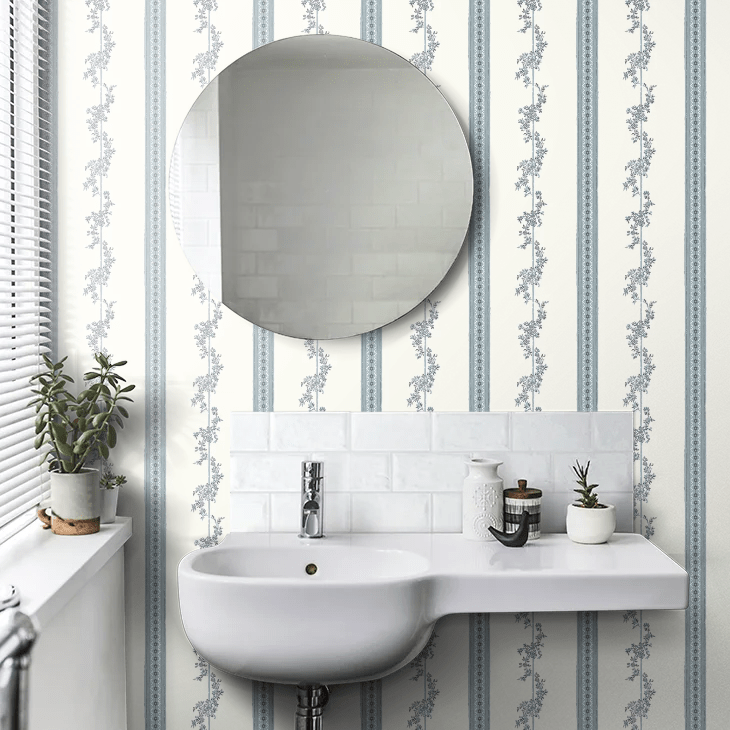 Drottningholm Wallpaper - Blue - Boråstapeter - 4509 - Premier Wallcovering