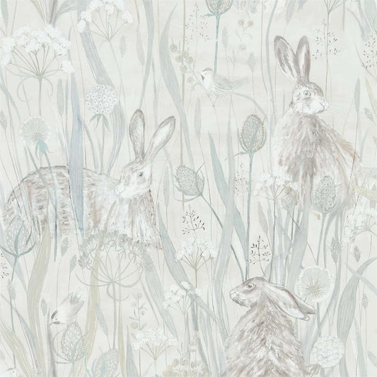 Dune Hares Wallpaper - Mist/Pebble - Sanderson - DEBB216518