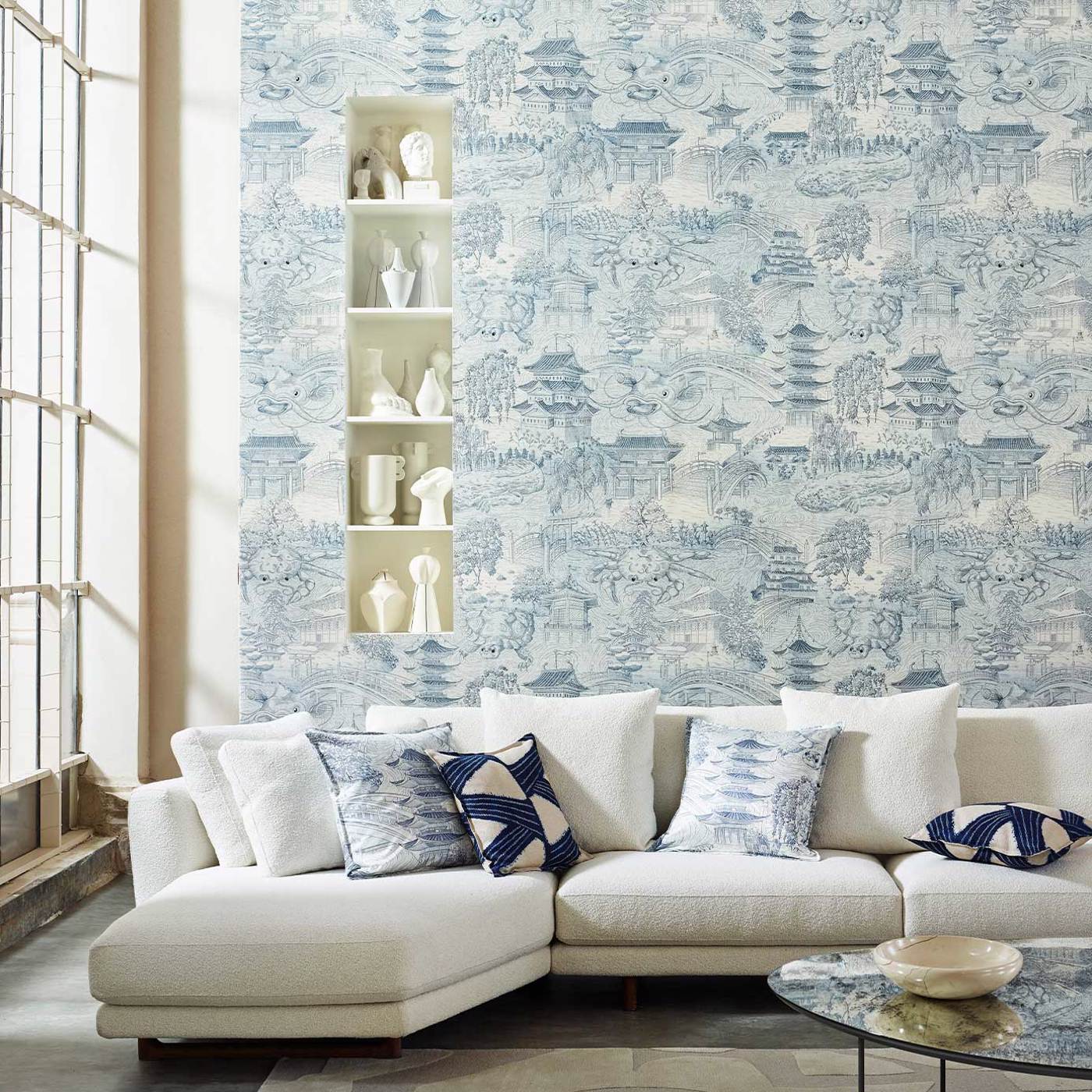Eastern Palace Wallpaper - Indigo - ZHIW312987 - Zoffany