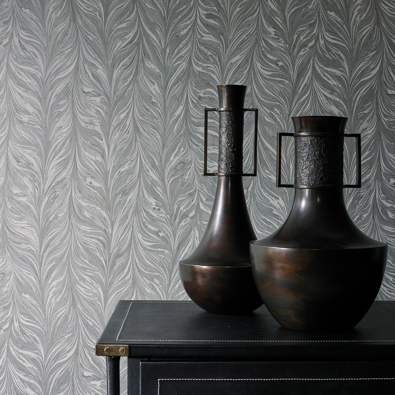 Ebru II Wallpaper - Snow - ZDAR312865 - Zoffany