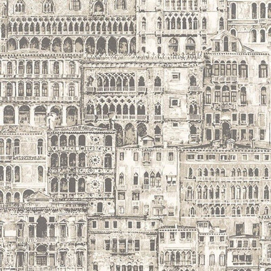 Edifice Montsegur Wallpaper - Blanc And Noir - Casadeco - 86050423 - Premier Wallcovering