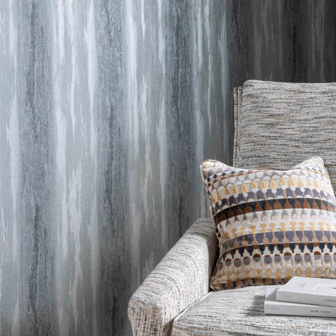 Effetto Wallpaper - Pewter - Clarke & Clarke - W0179/03 - Premier Wallcovering