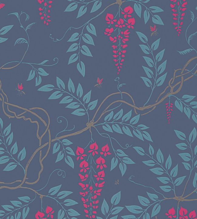 Egerton Wallpaper - Cerise on Dark Hyacinth - 100/9042 - Cole & Son - Premier Wallcovering