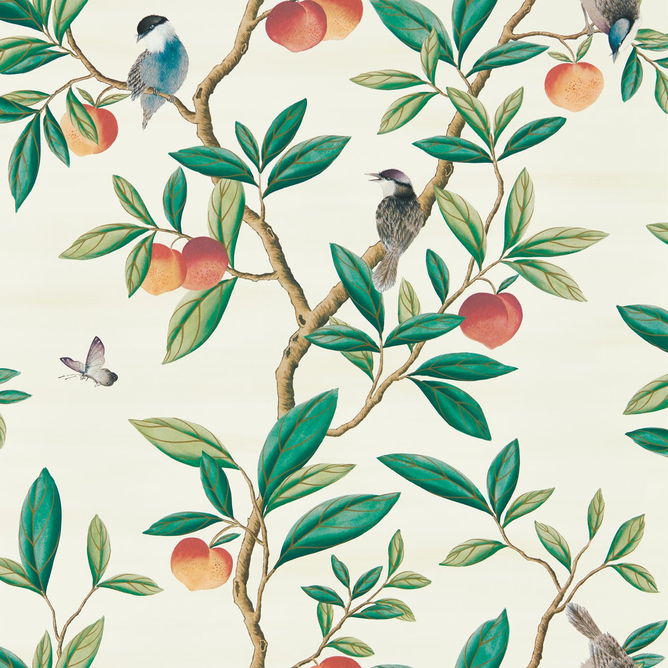 Ella Wallpaper - Fig Blossom/Fig Leaf/ Nectarine - HDHW112906 - Harlequin - Premier Wallcovering