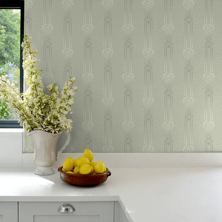 Ellen Wallpaper - Soft Green - Boråstapeter - 4542 - Premier Wallcovering