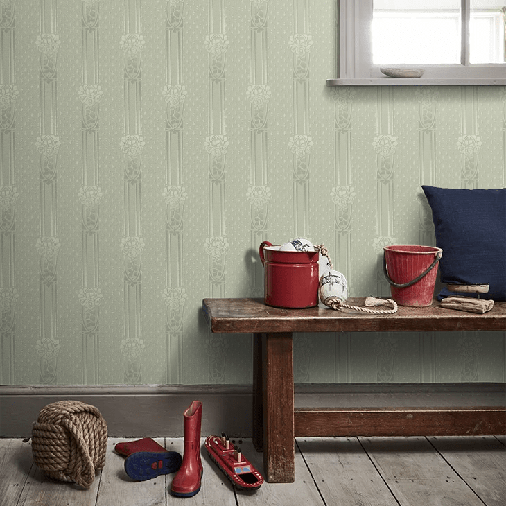 Ellen Wallpaper - Soft Green - Boråstapeter - 4542 - Premier Wallcovering