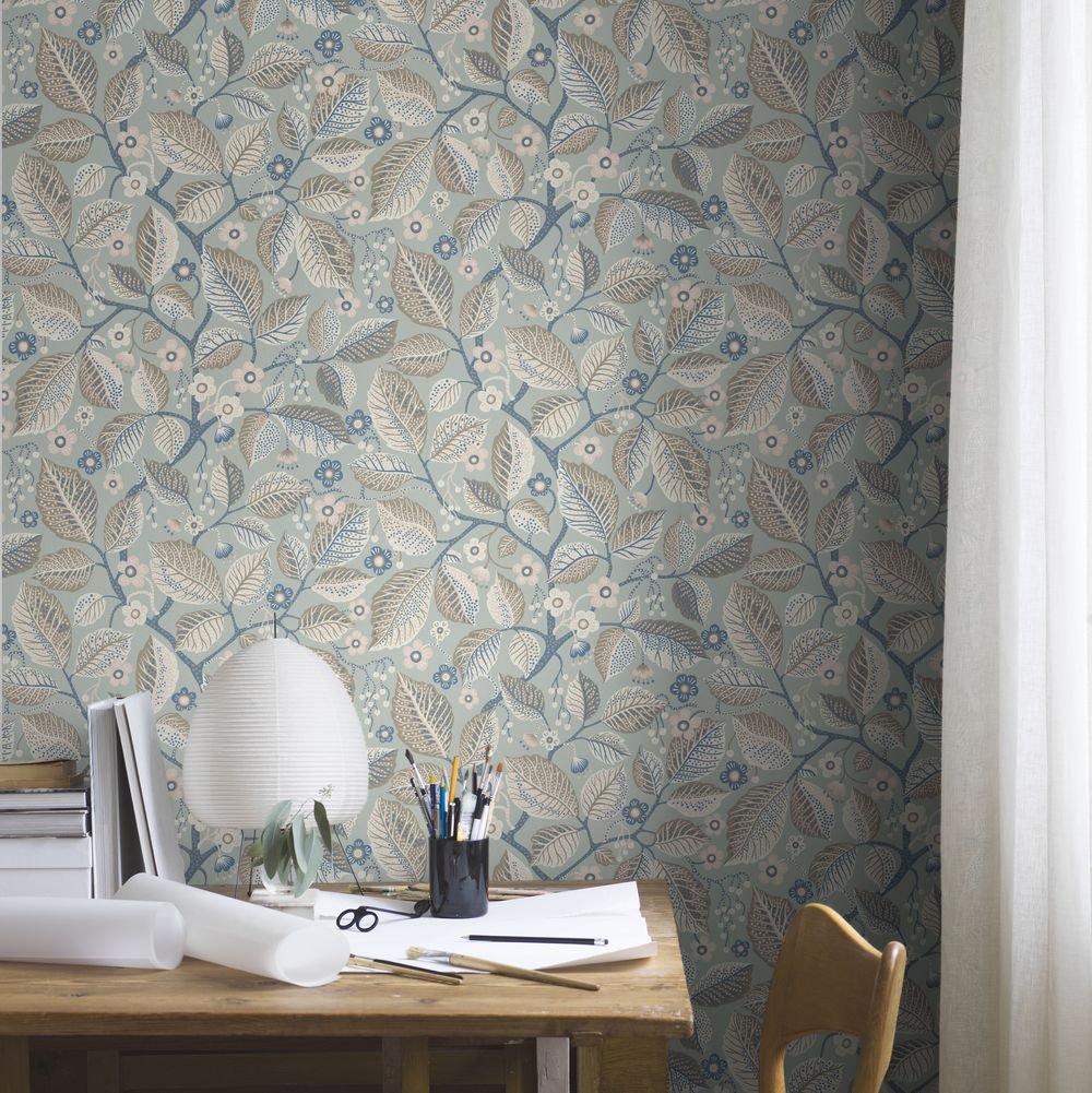 Elm Tree Wallpaper - Blue - Boråstapeter - 7785 - Premier Wallcovering