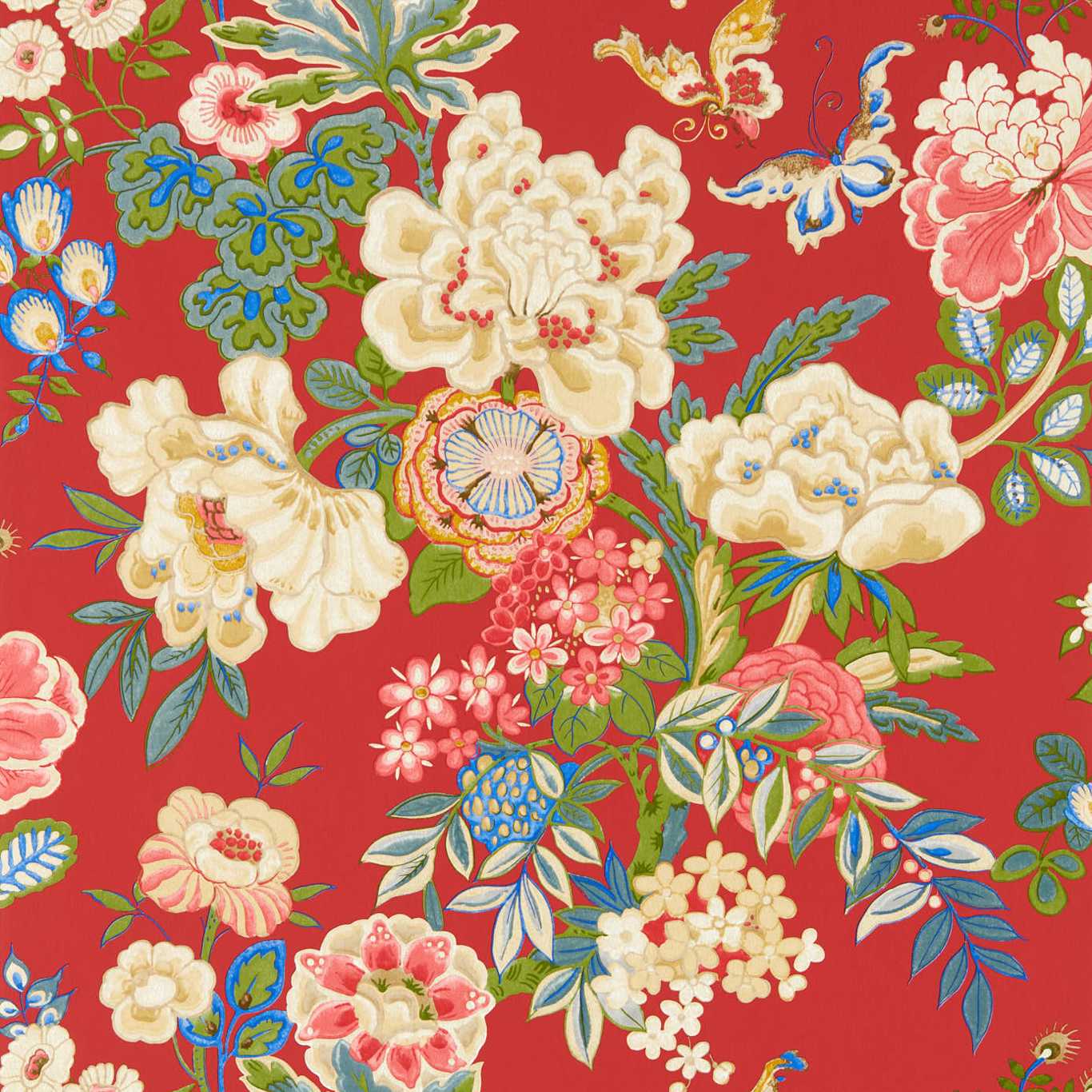 Emperor Peony Wallpaper - Cinnabar Red - DWAW217119 - Sanderson