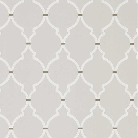 Empire Trellis Wallpaper - Silver/Calico - DART216335 - Sanderson