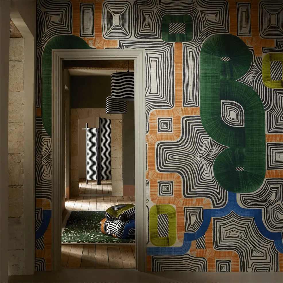 En Allant Aux Baux Grasscloth Wallpaper