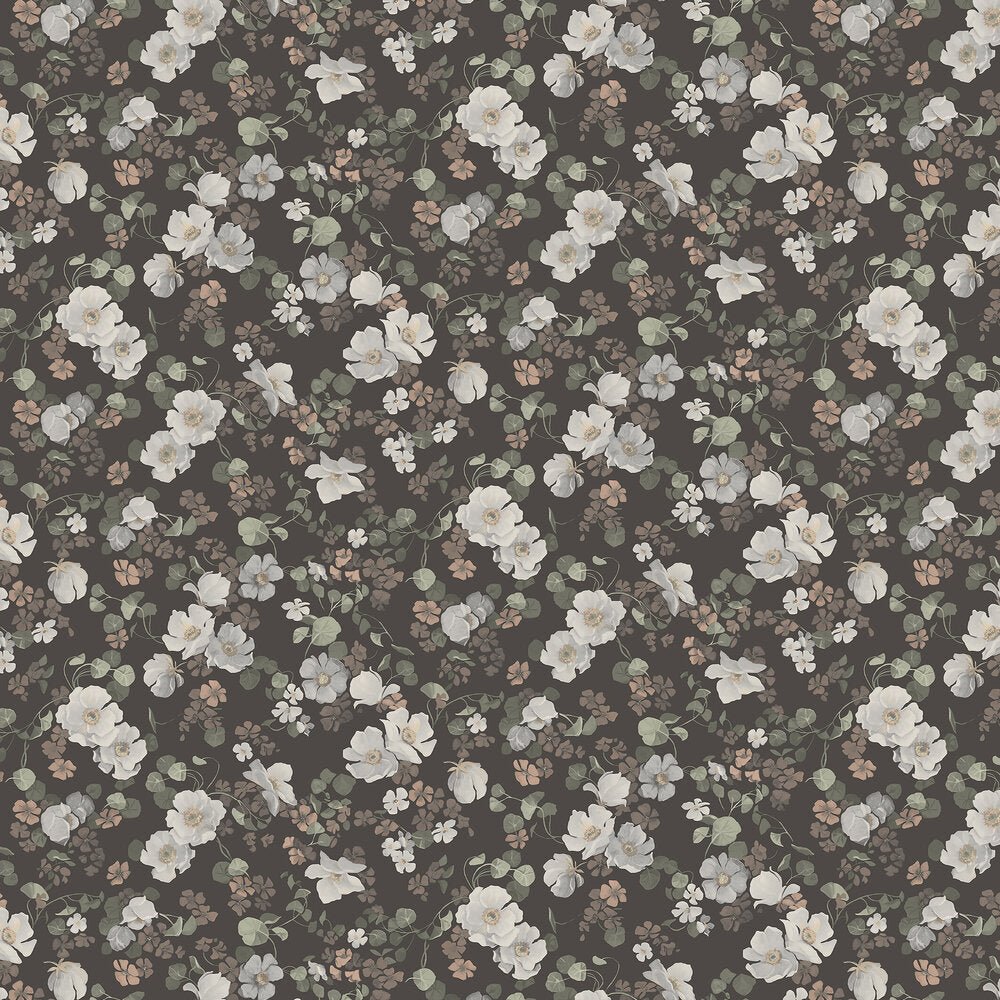 Enchanting Flower Wallpaper - Brown - Boråstapeter - 4278 - Premier Wallcovering