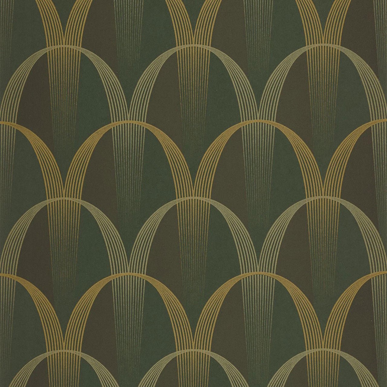 Entree Des Artistes Annees Folles Wallpaper - Kaki / Or - Casadeco - 201047264 - Premier Wallcovering
