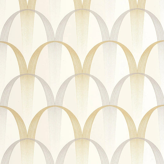 Entree Des Artistes Annees Folles Wallpaper - Blanc Calcaire / Gris - Casadeco - 201041921 - Premier Wallcovering