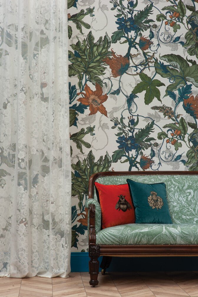 Epic Botanic Superwide Wallpaper - Flaming Sapphire - Timorous Beasties - DWN/EPBOT/TRNCI/03 - Premier Wallcovering