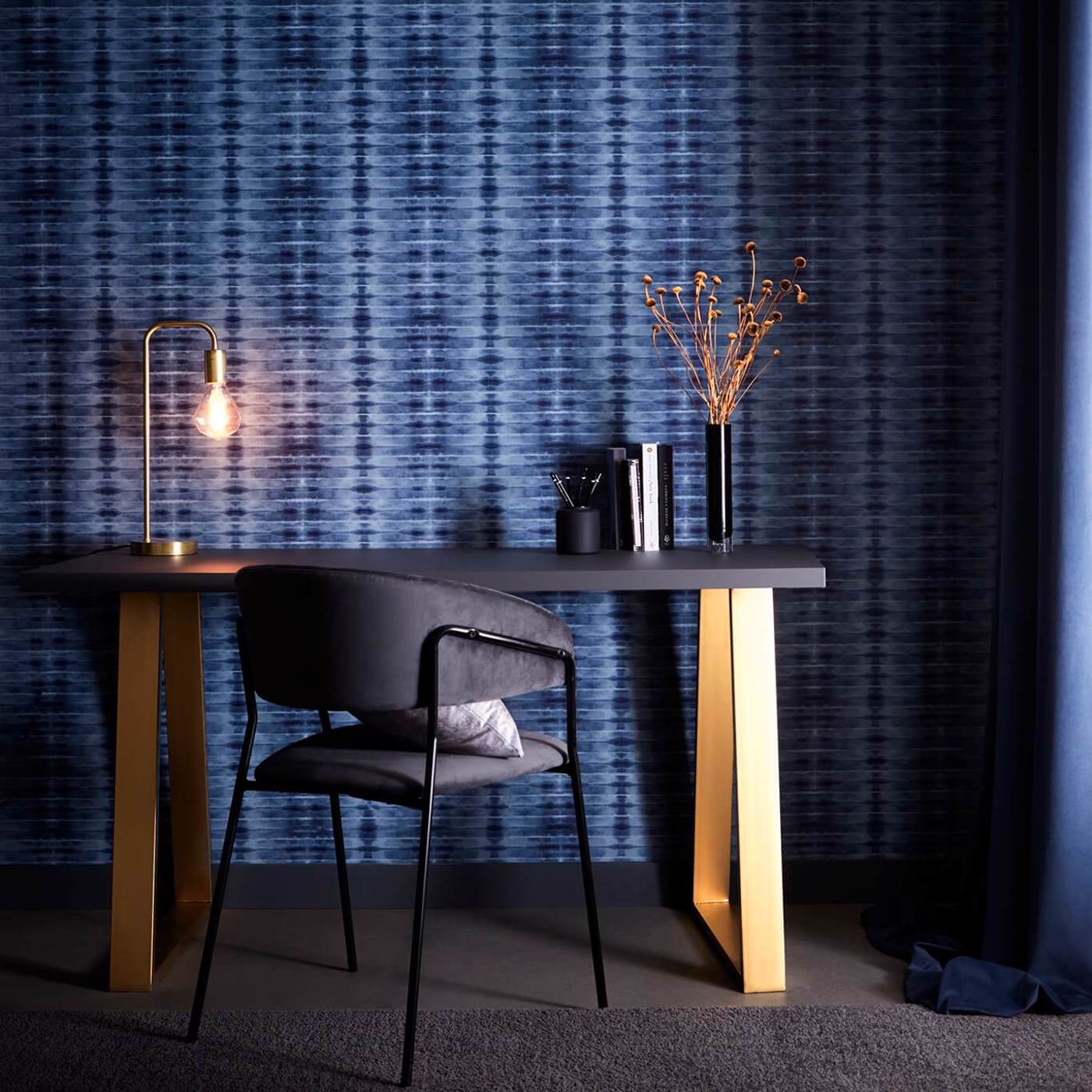 Eterea Wallpaper - Midnight - Clarke & Clarke - W0167/02 - Premier Wallcovering