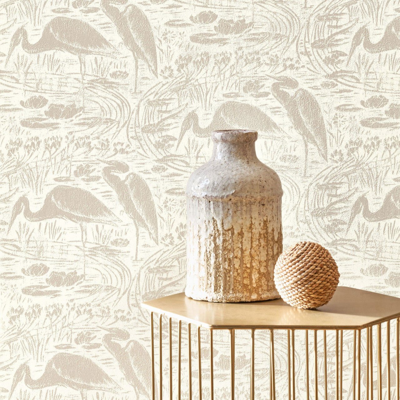 Euphrate Babylone Wallpaper - Naturel - Casadeco - 89731101 - Premier Wallcovering