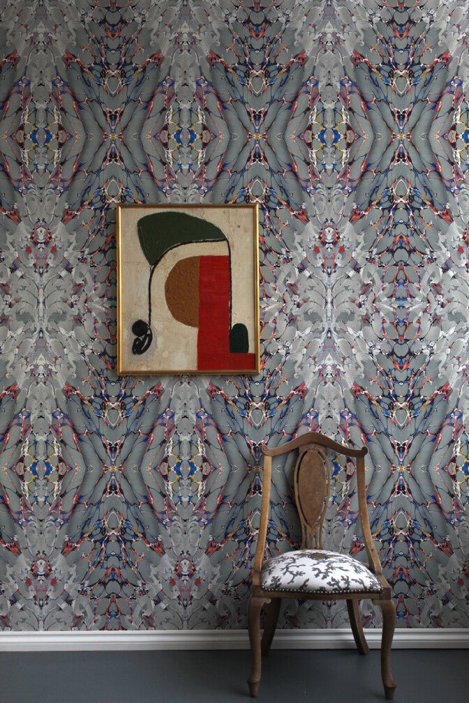 Ex Libris Wallpaper - Moondust Grey - Timorous Beasties - ROR/XLIB/PRL/07 - Premier Wallcovering