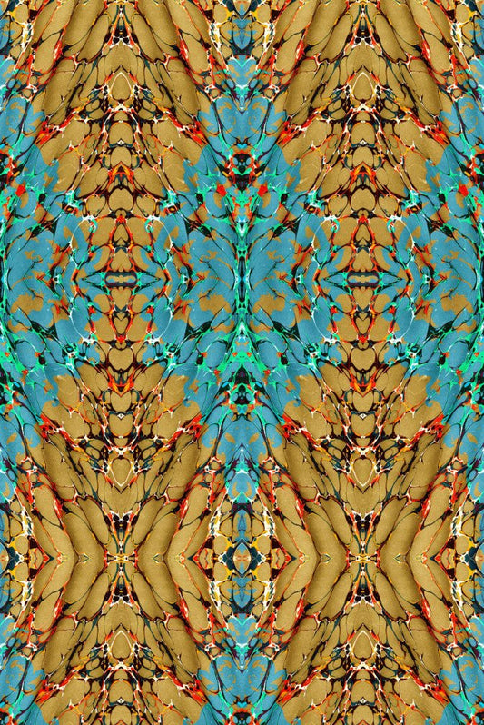 Ex Libris Wallpaper - Jasper on Old Gold - Timorous Beasties - ROR/XLIB/PRL/03 - Premier Wallcovering