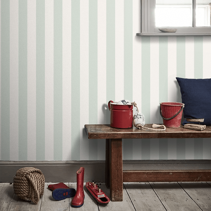 Falsterbo Stripe Wallpaper - Green - Boråstapeter - 7684 - Premier Wallcovering