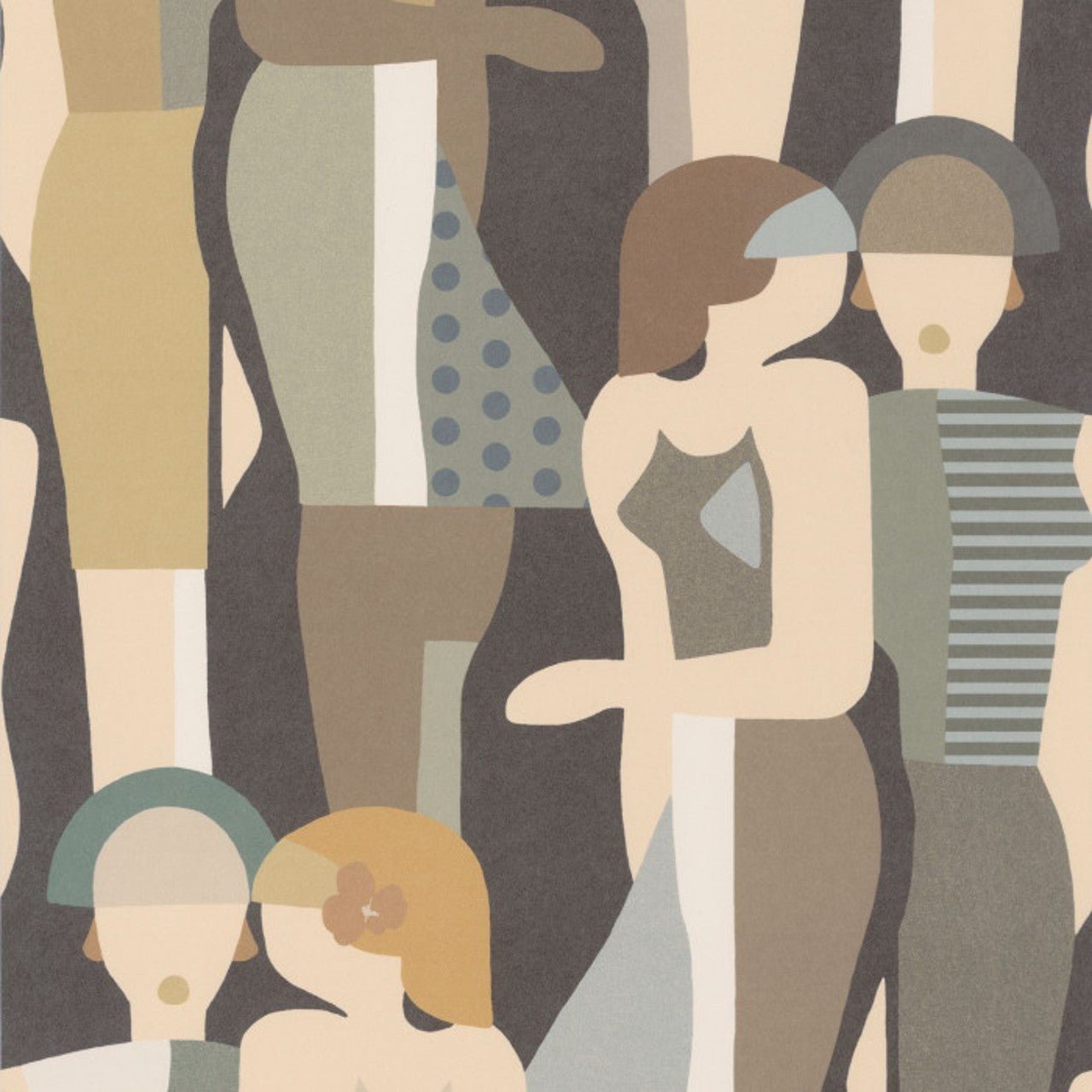 Fashion Week Iconic Wallpaper - Multico Fond Noir - Casadeco - 88444808 - Premier Wallcovering