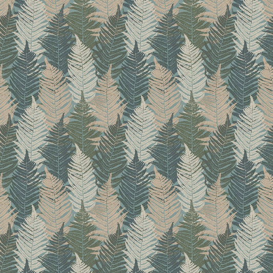 Fern Forest Wallpaper - Blue - Green and Beige - Boråstapeter - 1162 - Premier Wallcovering