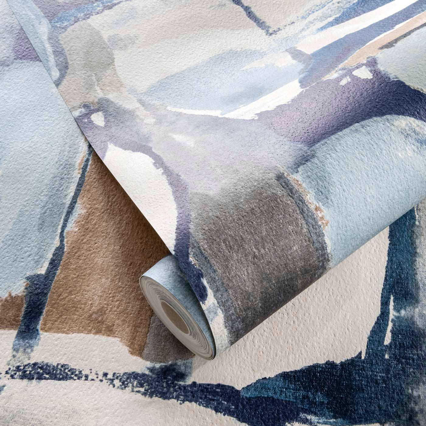 Figura Wallpaper - Denim/Linen - Clarke & Clarke - W0180/01 - Premier Wallcovering