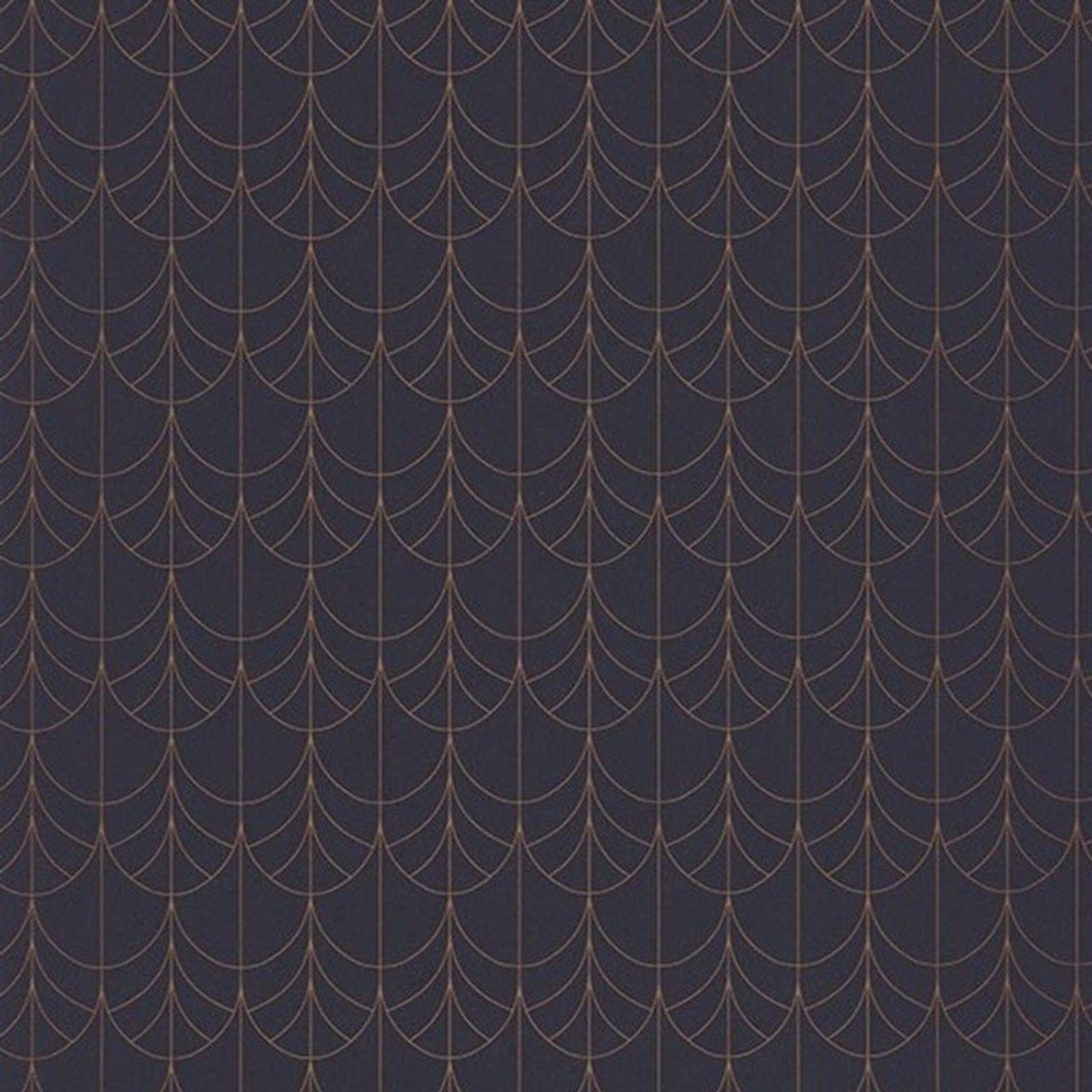 Filament Belle Epoque Wallpaper - Bleu And Cuivre - Casadeco - 82266438 - Premier Wallcovering