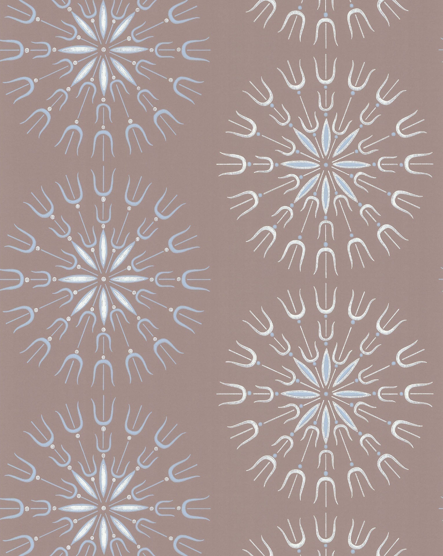 Fioretti Wallpaper - Powder Blue & Chalk on Taupe - 69/1101 - Cole & Son - Premier Wallcovering