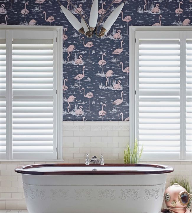 Flamingos Icons Wallpaper - Olive - 112/11038 - Cole & Son - Premier Wallcovering