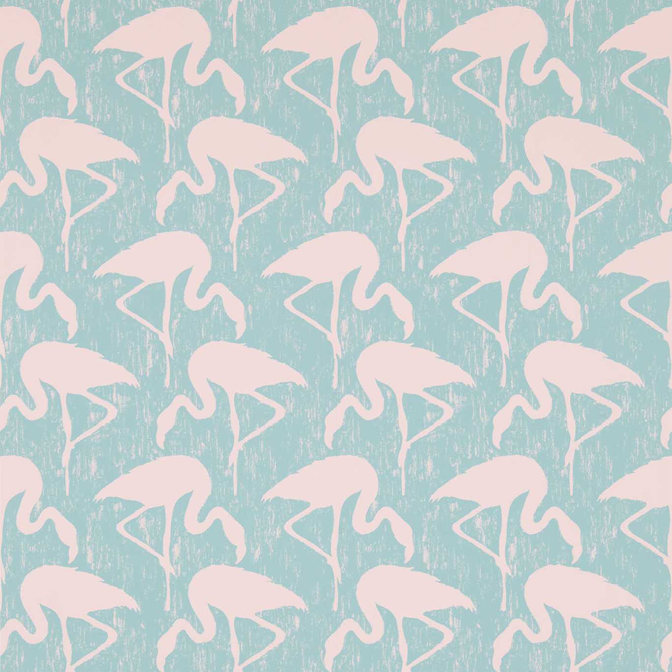 Flamingos Wallpaper - Turquoise Pink - DVIN214569 - Sanderson