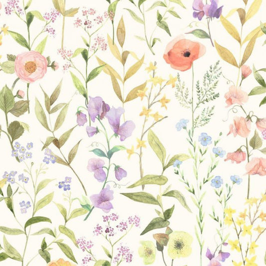 Fleurs des Champs Gardens Wallpaper - Bouquet - Casadeco - 87650825 - Premier Wallcovering