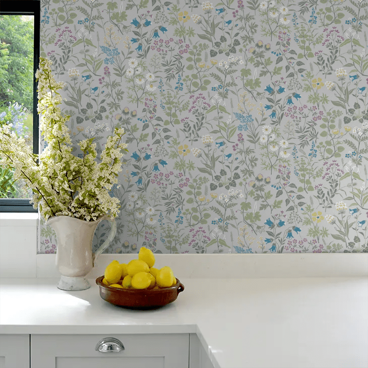Flora Wallpaper - Grey - Boråstapeter - 4182 - Premier Wallcovering