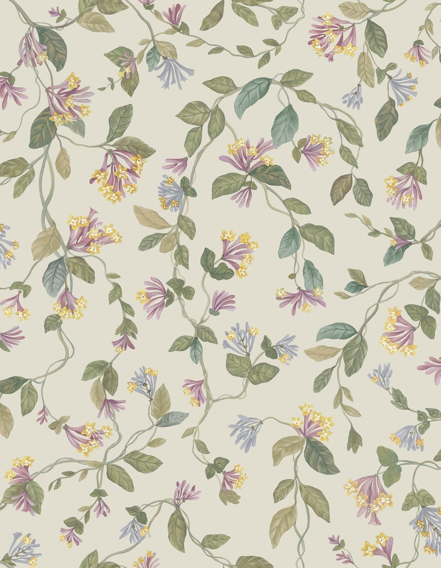Flora Wallpaper - Multi, Old Olive on Eau Du Nil - 124/3020 - Cole & Son - Premier Wallcovering