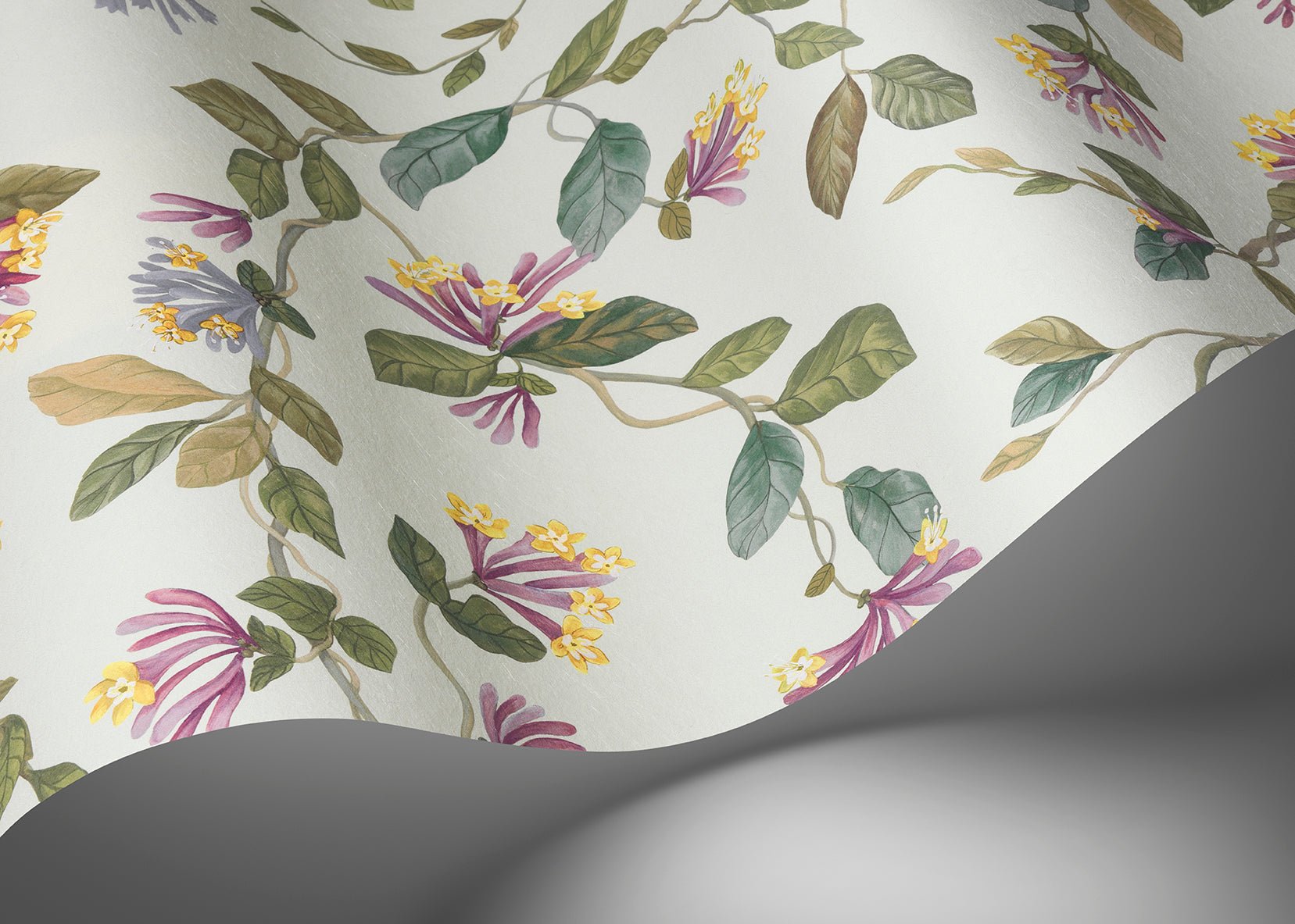 Flora Wallpaper - Multi, Old Olive on Eau Du Nil - 124/3020 - Cole & Son - Premier Wallcovering
