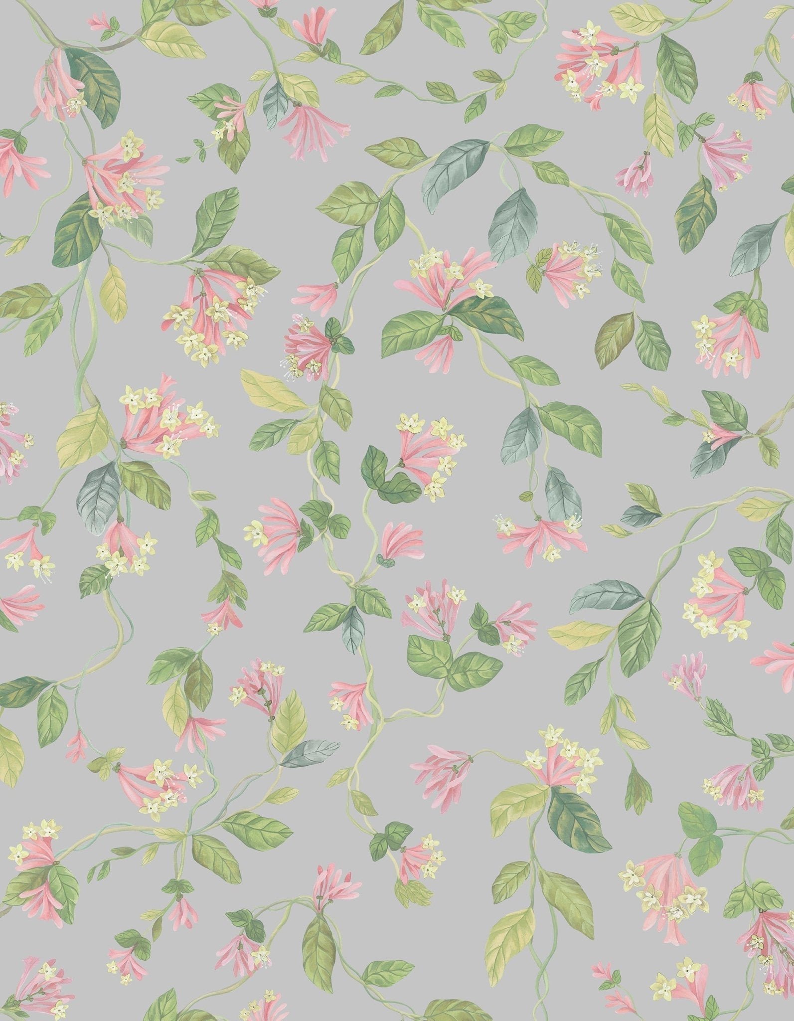 Flora Wallpaper - Rose & Olive on Grey - 124/3017 - Cole & Son - Premier Wallcovering