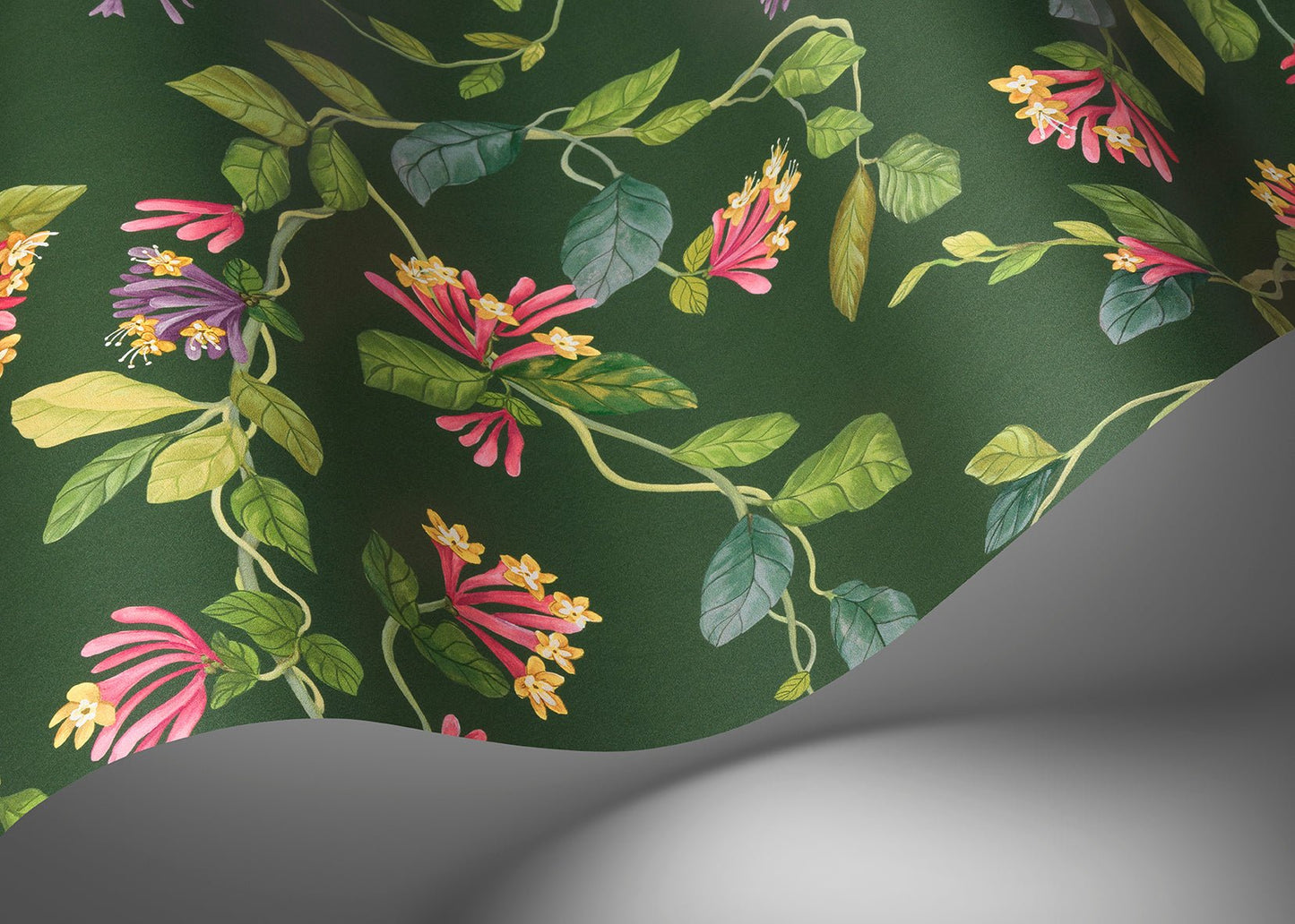 Flora Wallpaper - Fuchsia on Racing Green - 124/3019 - Cole & Son - Premier Wallcovering