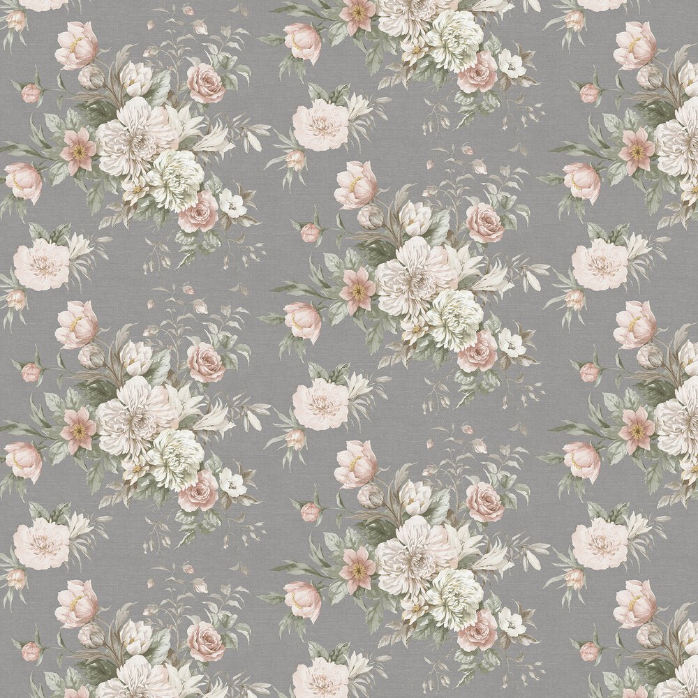 Floral Charm Wallpaper - Grey - Boråstapeter - 4254 - Premier Wallcovering