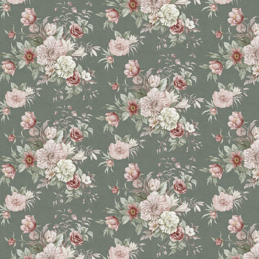 Floral Charm Wallpaper - Sage - Boråstapeter - 4253 - Premier Wallcovering