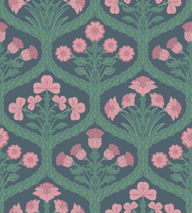 Floral Kingdom Wallpaper - Rose & Forest on Charcoal - 116/3010 - Cole & Son - Premier Wallcovering