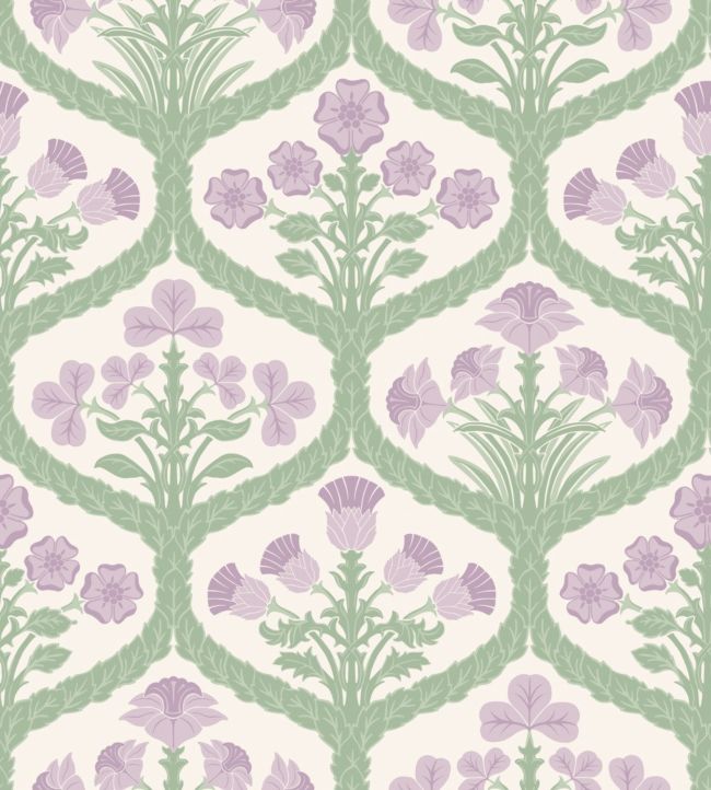 Floral Kingdom Wallpaper - Mulberry & Olive Green on Parchment - 116/3012 - Cole & Son - Premier Wallcovering
