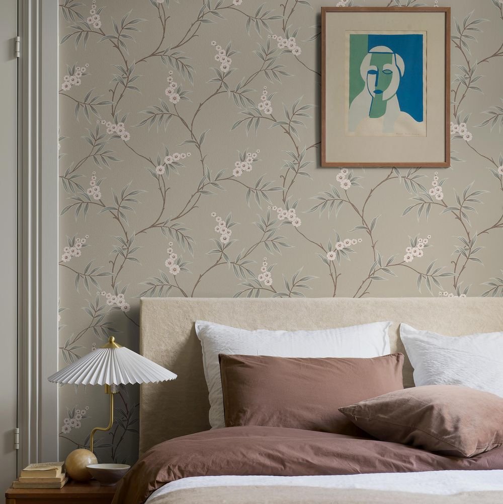 Floral Tree Wallpaper - Sage - Boråstapeter - 7763 - Premier Wallcovering