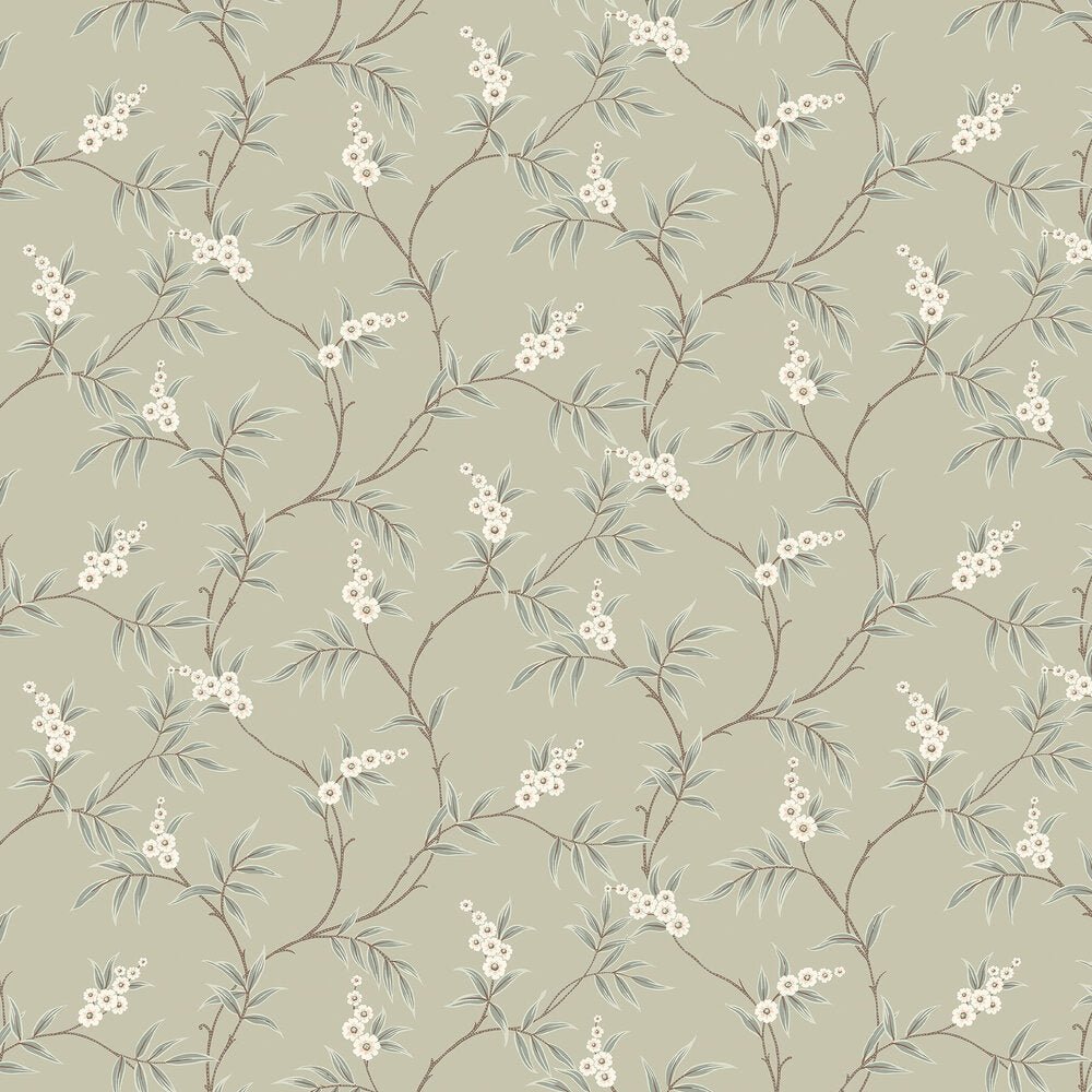 Floral Tree Wallpaper - Sage - Boråstapeter - 7763 - Premier Wallcovering