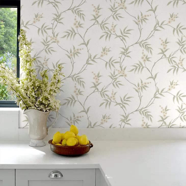 Floral Tree Wallpaper - Ivory - Boråstapeter - 7761 - Premier Wallcovering