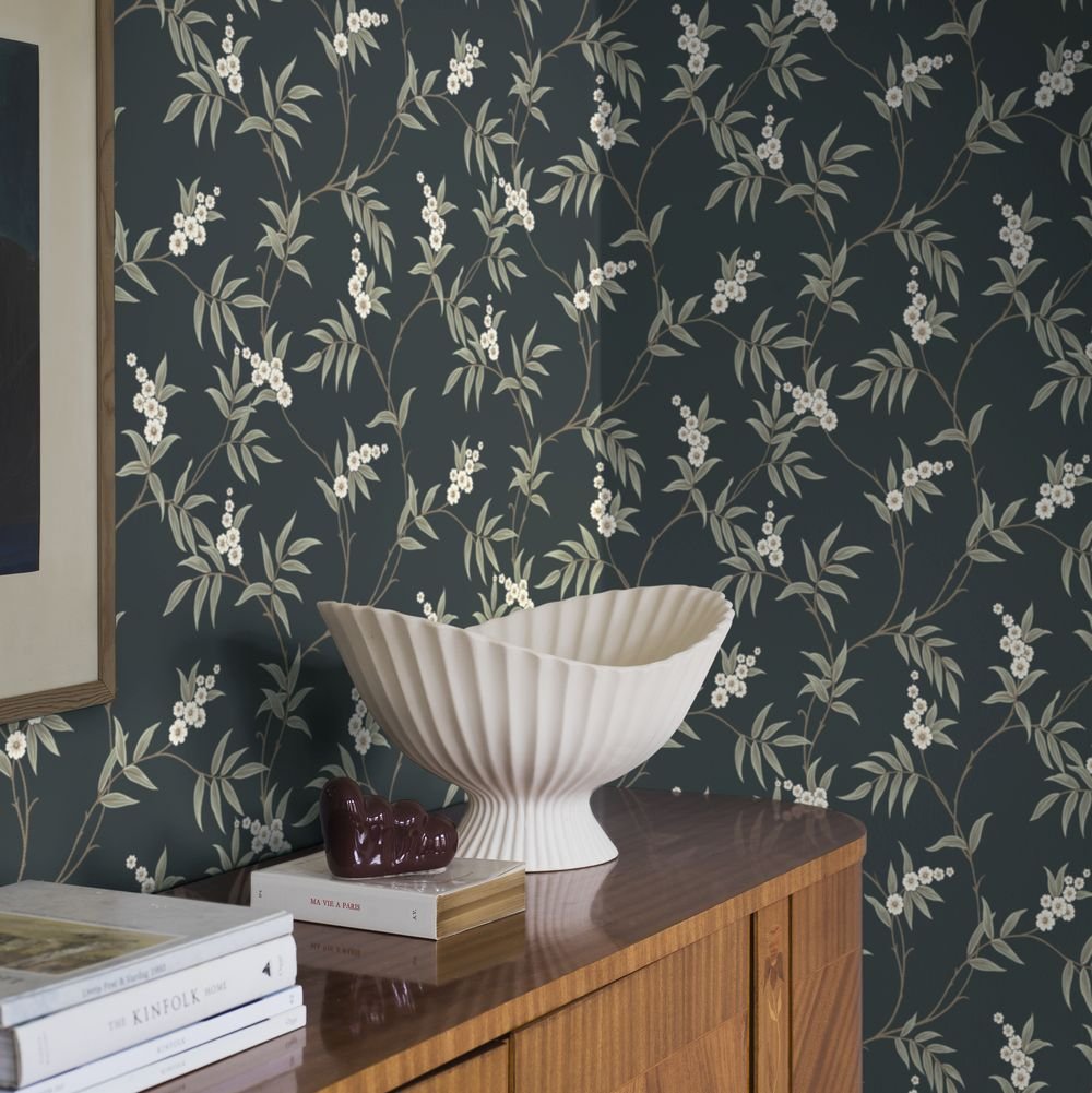 Floral Tree Wallpaper - Black - Boråstapeter - 7765 - Premier Wallcovering