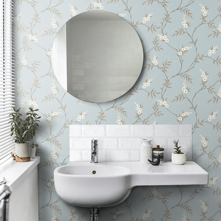 Floral Tree Wallpaper - Blue - Boråstapeter - 7762 - Premier Wallcovering